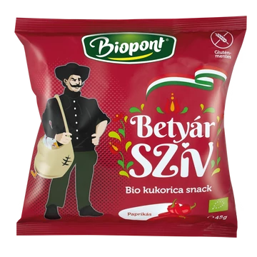 Betyár szív, kukorica snack, paprikás ízesítéssel 45 g