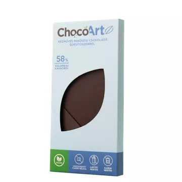 58%-os csokoládé kókusztejjel és édesítőszerrel